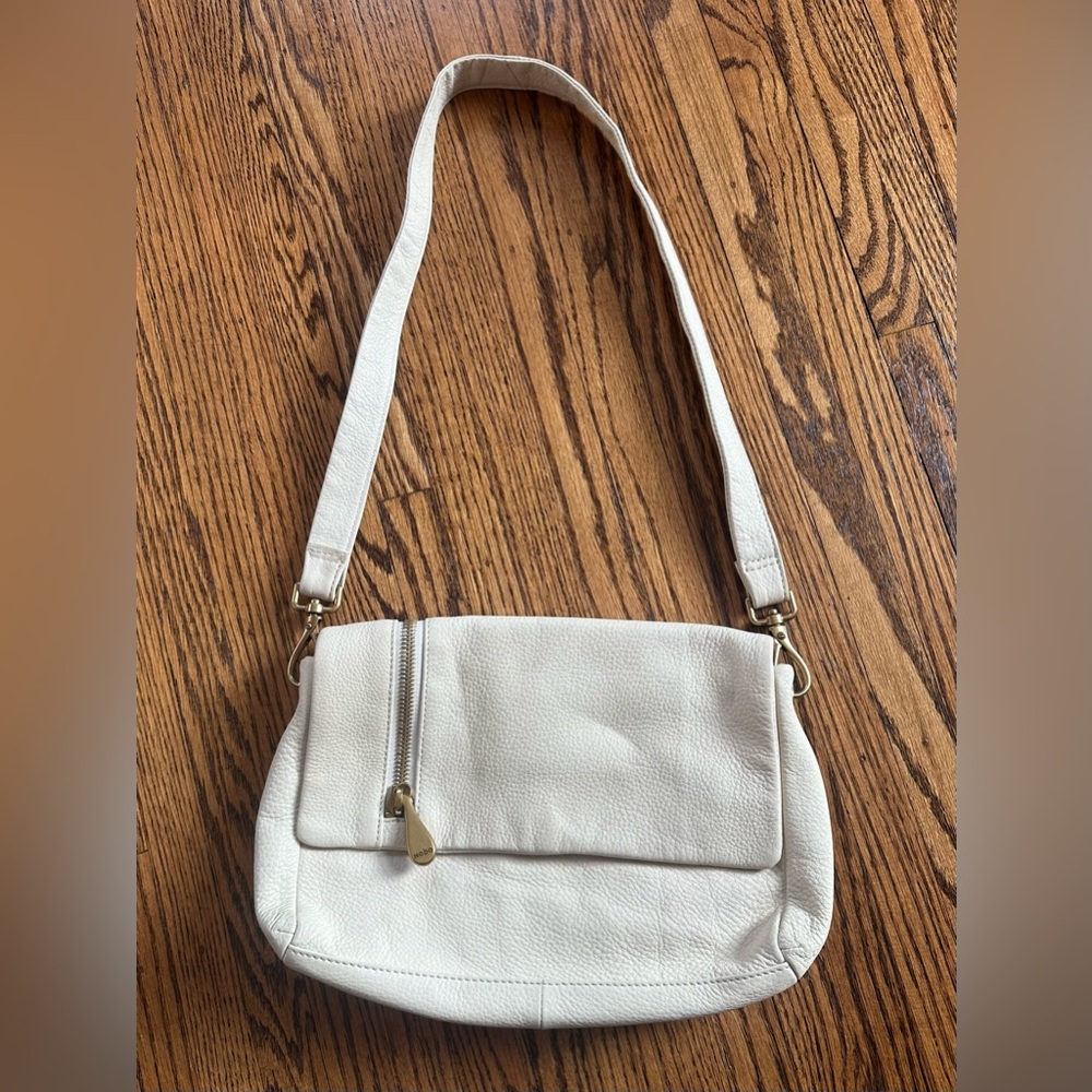 HOBO Cream Leather Shoulder Bag